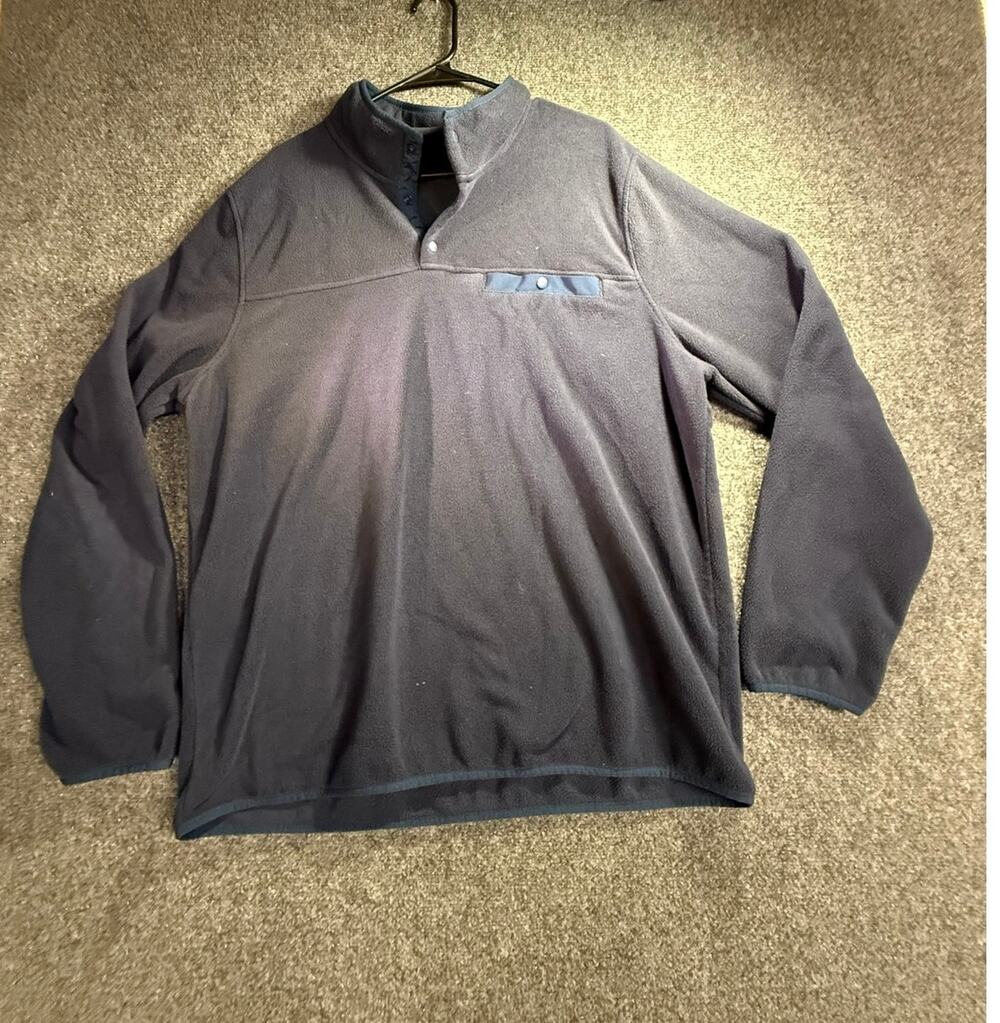 32 Degrees Heat Men's XL Navy Blue Snap Neck Arctic Fleece Pullover Sweatshirt